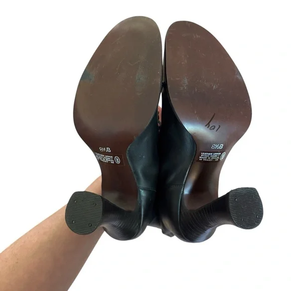 Vintage 80s Euro Club Victorian Style Black Leather LaceUp Granny Boots Goth 8.5 - Picture 10 of 12